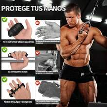 2 Pares puños de Ga Antideizantes para Entrenamiento Negros con Caja de Almacenamiento Guantes Protectores de Manos de Ga ómicos para agarres Antideizantes para Gimno - Empuadura grande negra - Ver 6