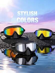 1pc Swimming Goggles For Teens And Adults, With Nose Clip, Anti-Fog Anti-UV Waterproof, Suitable For Men And Women - Multicolor - View 9