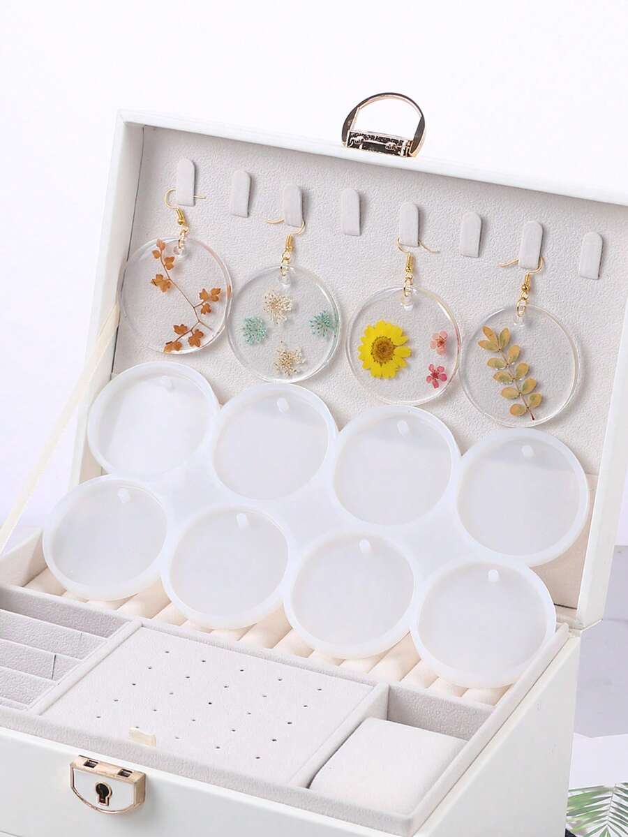 1 Round Pendant Resin Mold DIY Crystal Epoxy Resin Earring Jewelry Silicone Mold For Jewelry Making Keychain Tag Casting - Clear - View 1