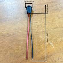 5/10个USB Type-C 2P母头连接器，黑色圆柱形设计，配红黑线缆，镀锡铜材质，增强连接性，适用于工业电气和电子项目 - 黑色 - 查看 2