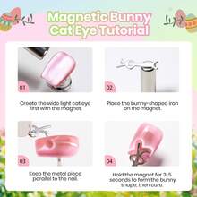 Beetles Sugar Meadow 6 Colors Cat Eye Gel Nail Polish Set, Pastel Glitter Pink Purple Green Blue Orange Peach Yellow Shades, Magnetic Soak Off UV LED Manicure, Spring Easter Gifts For Women - 6 Colors Sugar Meadow - 查看 7