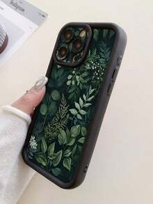 1 pieza Funda de teléfono con diseño de hoja y orificio protector de cámara, cubierta negra gruesa y anti-caída compatible con iPhone 11 Pro Max/12 Pro Max/13 Pro Max/14 Pro Max/15 Pro Max/16 Plus/16 Pro Max, 16E, Galaxy A55/A15/S24 Ultra/S25 Ultra, compatible con, compatible con, compatible con, compatible con, Honor, MOTO, compatible con One Plus, resistente al agua, a los golpes y a los arañazos,mobile phones, bags, mobile accessories, phone cases, room decoration, accessories, transparent phone cases, summer, phone straps, men's phone cases, black phone cases, pink phone cases, mobile case for men, mobile case for women, mobile phone protection, beach accessories, strawberry treats, phone protection covers. - Estilo (1 pieza) - Ver 3