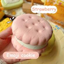 HOT!Squishy Simulated Cake Squeeze Toy Fidgets Toys Big Cookie Biscuit Slow Rising Anxiety Antistress Squishys Gift Adults - 粉色 - 查看 2