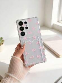 1个可爱不对称蝴蝶结透明防摔气囊手机壳，带卡槽，兼容苹果17 Pro Max、17 Air、17 Pro、17、16 Pro Max、16 Plus、16 Pro、16、15 Pro Max、15 Plus、15 Pro、15、14 Pro Max、14 Plus、14 Pro、14、13 Pro Max、13 Pro、13、12 Pro Max、12 Pro、11 Pro Max、11 Pro、11、XS Max、XR、X/XS、7 Plus、8 Plus/Galaxy S10、S21、S22、S23、S24、S25、S26、Note20 - 無色 - 查看 2