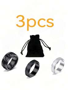 3-6个装，不锈钢材质，旋转设计，缓解焦虑，月亮和星星形状，酷炫减压环 - 彩色 - 查看 12