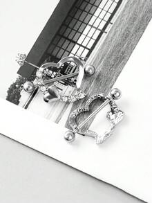 2 chiếc khuyên núm vú hình trái tim rỗng bằng thép không gỉ, thích hợp để đeo hàng ngày. - Trái tim - Xem 4