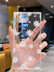 1个粉色爱心花朵软壳手机壳，兼容华为荣耀、Galaxy A04e/12/A13/A14/A34/A50/A52/A53/A54/S21/S22/S23/S24/S25/S25Ultra/S25FE/S26/S26 Plus/S26 Ultra/S26 Edge、6A/7A/8A、12T/13T/15T/15T Pro - 無色 - 查看 5