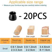 8/20/24pcs Black Chair Leg Floor Protectors, Suitable For Hardwood Floors Furniture Pads, Chair Leg Furniture Sliders, Rectangular Chair Leg Floor Protectors, Silicone Chair Leg Covers, Effectively Protect Floors And Table Legs - Round - View 20