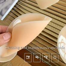 1 Pair Reusable Silicone Nipple Covers, Strapless Bra Design To Enhance Cleavage And Lift Bust, Invisible Effect, Suitable For Summer Wear, Non-Slip Performance - Recommended For A-C Cup Sizes - Round Lifting Style - View 11