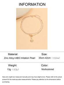 2pcs/Set Fashionable Faux Pearl Handmade Chain Necklace, Minimalist Alloy Shell Pendant Necklace For Women, Suitable For Daily Wear, Beach Party, Music Festival - Multicolor - View 5