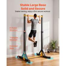 Pull Up Bar, 330LBS Capacity Portable Pullup Bar Station, Pullup Bars Free Standing With H-Frame Structure & Heavy-Duty Steel Tube, 8 Level Height Adjustment Gravity Fitness For Arms Back Chest - Single Bar (non-foldable) - View 4