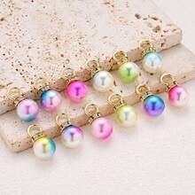 Bộ 20 hạt ngọc trai nàng tiên cá 10mm, hạt ngọc trai giả óng ánh với hạt đệm nhỏ màu vàng, dùng để làm vòng cổ, vòng tay, bông tai cho nữ, phụ kiện trang sức mùa hè. - Nhiều màu - Xem 7