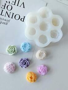 1pc 3D Rose Peony Flower Scented Candle Silicone Mold Decor Valentines - A - View 5