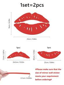 OUTANA Stiker Cermin Pola Bibir Perekat Akrilik, Tidak Perlu Alat, Dapat Dilepas, Cocok untuk Kamar Tidur, Ruang Belajar, Ruang Tamu, dan Tempat Pesta, Tersedia dalam Warna Emas, Perak, Hitam, Merah, dan Warna Lainnya - Beraneka warna - View 11