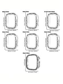 1pc Unisex Fashion Anti-Fall Sparkling 2-In-1 Ultra-Thin Tempered Glass Watch Case, Rhinestone Protective Frame + Screen Protector, Suitable For Apple Watch 40/41/42/44/45/46/49mm, Applicable To Ultra/SE/11/10/9/8/7/6/5/4 Series - Rose Pink - View 9