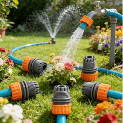 5个漏水软管维修接头，适用于延长和维修内径12mm、外径16mm的1/4英寸软管，用于灌溉设备。