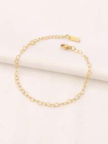 1pc Stainless Steel Heart Bracelet Fashion Simple Gold Color Statement Chain Bracelets Jewelry Gift For Women - Bracelet - View 9