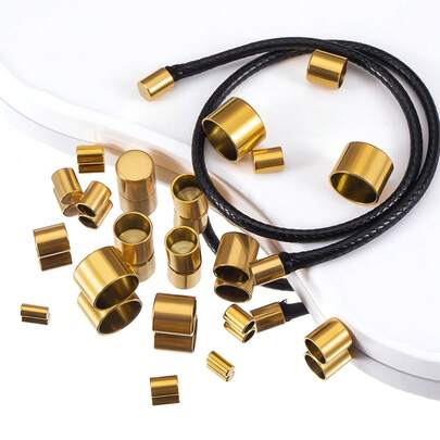 20 piezas de terminales de cuerda de acero inoxidable, tapas de cuerda planas adecuadas para hacer collares, pulseras, borlas y diversos accesorios de joyería DIY