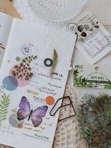 40pcs/Pack Plant Stickers Pack, 2pcs Each Pattern, DIY Decor Materials Back To School TNEK - Green - View 4