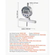 Depth Gauge, Depth Micrometer Digital Electronic Indicator 0-22 Inch Measuring Range, 0.0005" Resolution, Precision Unit Conversion With 4 Anvils, Measuring Tool For Groove, Step, Hole - Depth: 0–22 Inches - View 11