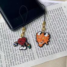 1 pièce Charm de téléphone de style de rue unique, pendentif de tour de cou de téléphone polyvalent, décoration de téléphone créative de niche, cadeau idéal pour les amis, ornement de téléphone suspendu amusant, convient pour les smartphones - Multicolore - Voir 2
