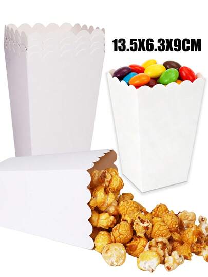 12 Stücke/1 Stück/einfarbige Popcorntüte, 2 Größen erhältlich, Süßigkeitenbox Partygeschenkbox, Verpackungsbox für kleine Artikel, verwendbar für Geburtstag, Feiertage, Kinoparty