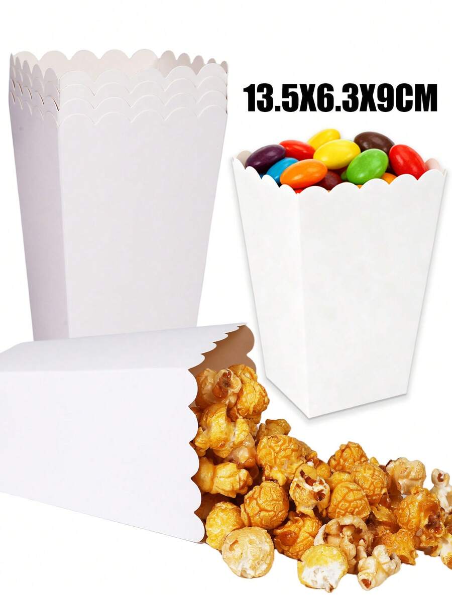 12PCS/1PC/Solid Color Popcorn Box, 2 Sizes Available, Candy Box Party Gift Box, Small Items Packaging Box, Use Birthday Holiday Cinema Party - Camel - View 1