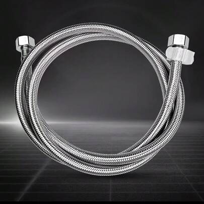 高级浴室淋浴配件套装，不锈钢防爆波纹管，通用冷热水进水连接软管，适用于水龙头和热水器