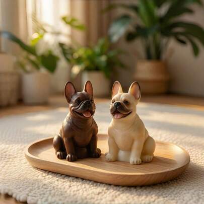 Khuôn silicon hình chó Bulldog Pháp, khuôn làm nến thủ công DIY, khuôn thạch cao, khuôn trang trí nhà cửa.
