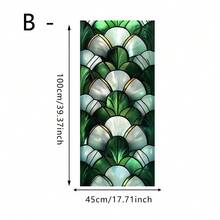 1pc Geometric Fan Pattern 2D Window Film, PVC Static Cling, Removable & Reusable Privacy Protection, Easy Installation, Suitable For Bathroom, Kitchen, Office Decor, Bathroom Privacy Window Sticker - Static Glass Sticker - View 14