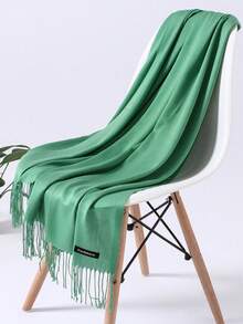 Double-Sided Solid Color Faux Cashmere Casual Polyester Scarf, Solid Color Muslim Hijab Scarf Suitable For Daily Outings, Dining, Dates, Autumn/Winter - Multicolor - View 29