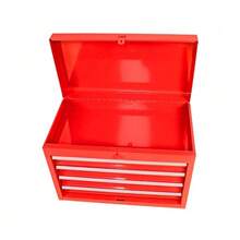 5-Drawer Storage Box, With Casters And Rolling Options, Removable Top And Adjustable Shelves, Garage Toolbox - Red - View 11
