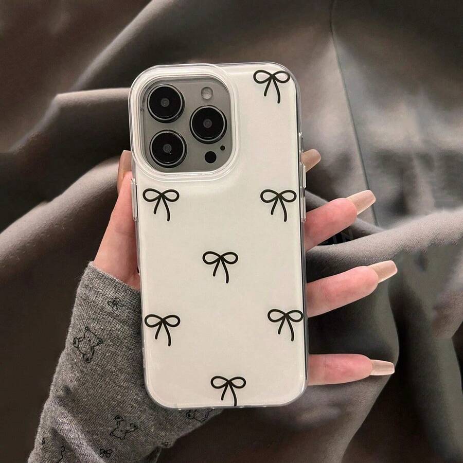 可爱3D蝴蝶结果冻蝴蝶结手机壳，兼容 17 Pro Max/16 Pro Max、15 Plus/14 Pro、新款13 Pro、12 Pro、11，卡通双层IMD硬质保护壳 - 蝴蝶結 - 查看 1