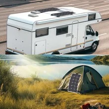 200W Semi-Flexible Solar Panel Monocrystalline 12V Battery Charger With MC4 Connectors – Lightweight Bendable Solar Panel For RV Boat Van Trailer Camper Roof Off-Grid System Outdoor Camping - 深灰色 - 查看 10