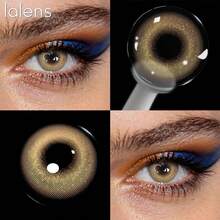 LEERMOO 1 Pair 6-Month Disposable Lenses 14.2mm Diameter, 8.6mm Base Curve, Small Pupil Satellite Brown Color , Suitable For Light And Dark Eyes, Natural Effect For Daily Makeup And Cosplay - Satellite Brown - View 3