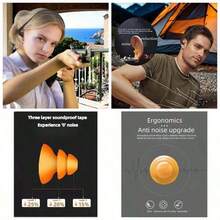 Banded Earplugs Shooting 29dB NRR - Noise Cancelling Reusable Silicone Ear Plugs Sleeping, Concerts, Work Sports - Lightweight 3 - Pack Orange/Blue/Black - Black + 1 Count (Pack Of 3) - View 4