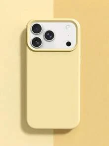 1 buah Casing Ponsel Silikon Cair Warna Permen Mewah dengan Tombol AI Kompatibel dengan iPhone 17 AIR 16 15 14 13 12 11 Pro Max Plus | Pelindung Ultra Tipis Tahan Guncangan | Ponsel - Kuning krem - View 3