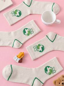 1/3 Paar Unisex Friedenstaube Muster einfarbige atmungsaktive schweißabsorbierende Knöchelsocken, koreanischer Stil für täglichen Arbeitsweg-Outfit - Verschiedenfarbig - Übersicht 8