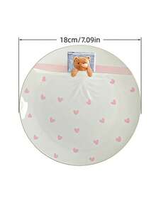 Cabin Kangaroo 1 pieza Plato de cerámica con patrón de oso 3D lindo, plato de cena con diseño de oso en relieve kawaii, plato estético para postres y desayuno, apto para microondas, adecuado para decoración del hogar y regalos - Multicolor - Ver 5