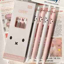 MIFFY 1套/4支装 新款米菲兔中性笔 创意高性价比卡通印花 可爱女孩爱心 学生考试 顺滑速干按压式笔 - 彩色 - 查看 2