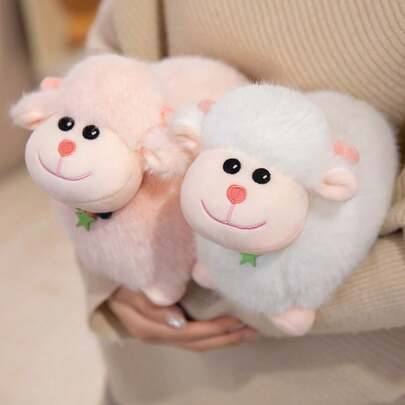 1pc Realistic Plush Sheep Stuffed Animal, Soft & Fluffy Little Lamb Doll, Desktop Decor, Cute Mother's Day/Christmas Gift, Party Home Decoration, Children's Birthday/Valentine's Day/Easter Present