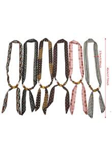 1 pieza Pañuelo de seda pequeño con estampado bohemio y cuentas - Accesorio multiusos para el cuello, coordinación de atuendos diarios/de trabajo/de fiesta, playa, vacaciones - Multicolor - Ver 11