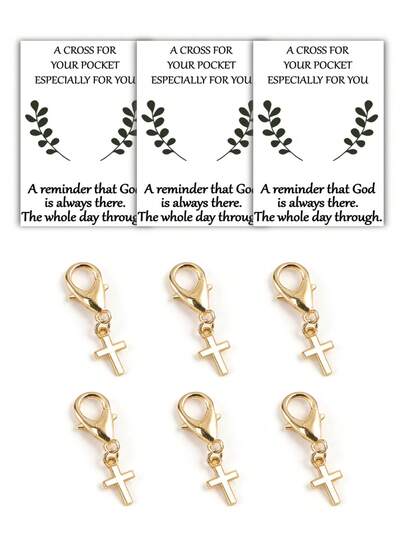 8个迷你十字架钥匙扣，多色十字架钥匙扣礼盒套装，男女皆宜，适合送朋友，可作幸运符，日常励志包包配饰（2026款），附赠励志祈祷卡，基督教励志十字架吊坠钥匙扣，带龙虾扣，适合挂在钱包上。