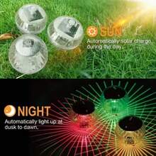 1pc Solar Powered Floating Water Lantern, Colorful Crystal Ball Lamp For Swimming Pool, Pond, Hanging Lamp, Garden Party Outdoor Decor - 10cm - View 6