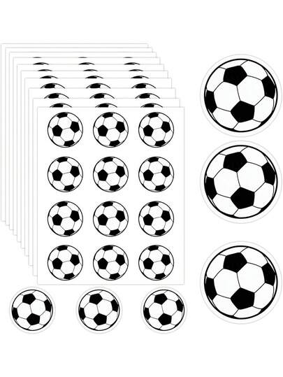 20 Sheets (240pcs) Soccer Stickers, Vinyl Football Party Favors For World Cup Themed Party, Sports Birthday Decorations, Helmet Jar Scrapbooking Supplies, Self-Adhesive Reward Stickers For Fans