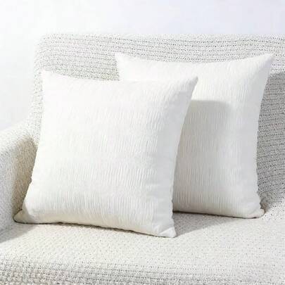 2er-Set dekorative Kissenbezüge 45x45 cm, weiche geprägte Streifentextur Kissenbezüge, Samt Kissenbezüge, geeignet für moderne Wohndekoration von Sofas und Wohnzimmern