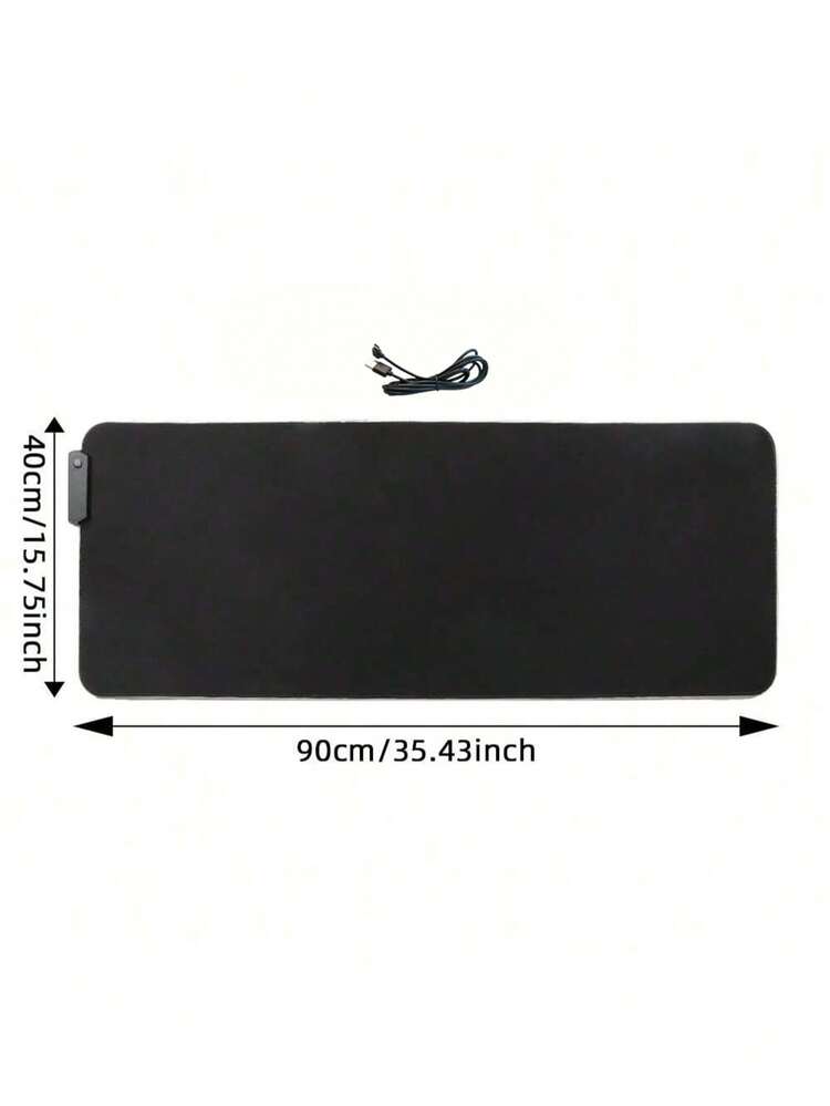 31.5 X 11.8 Inch RGB Gaming Mouse Pad, Stitched Edges, Premium Micro-Woven Cloth, Non-Slip Base, Extended Soft LED Mouse Mat, Black - Black - View 8