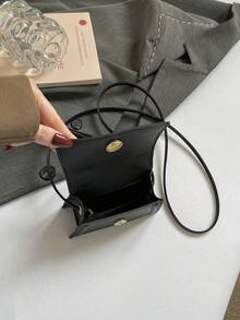 Túi xách nữ mới, túi vuông nhỏ, túi đeo vai/đeo chéo đa năng, ví đựng tiền xu. - màu đen - Xem 5