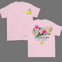 Masters Amen Corner Golf Shirt, Soft Vintage Cotton T-Shirt, Breathable Classic Collar, Casual Menswear,  Sportswear Giftsummer Outfits For Women - 淺粉色 - 查看 1