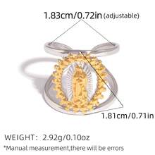 Bộ 3 nhẫn/1 nhẫn nữ bằng thép không gỉ 18k hai tông màu, với thiết kế hình thánh giá xoắn ốc và hình Đức Mẹ Maria. Nhẫn dày, có thể xếp chồng lên nhau, chống thấm nước và không gây dị ứng, mang phong cách Bohemian tôn giáo, phù hợp để đeo hàng ngày, dự tiệc và các dịp khác. Cũng là một món quà tuyệt vời dành cho phái nữ. - Nhiều màu - Xem 6